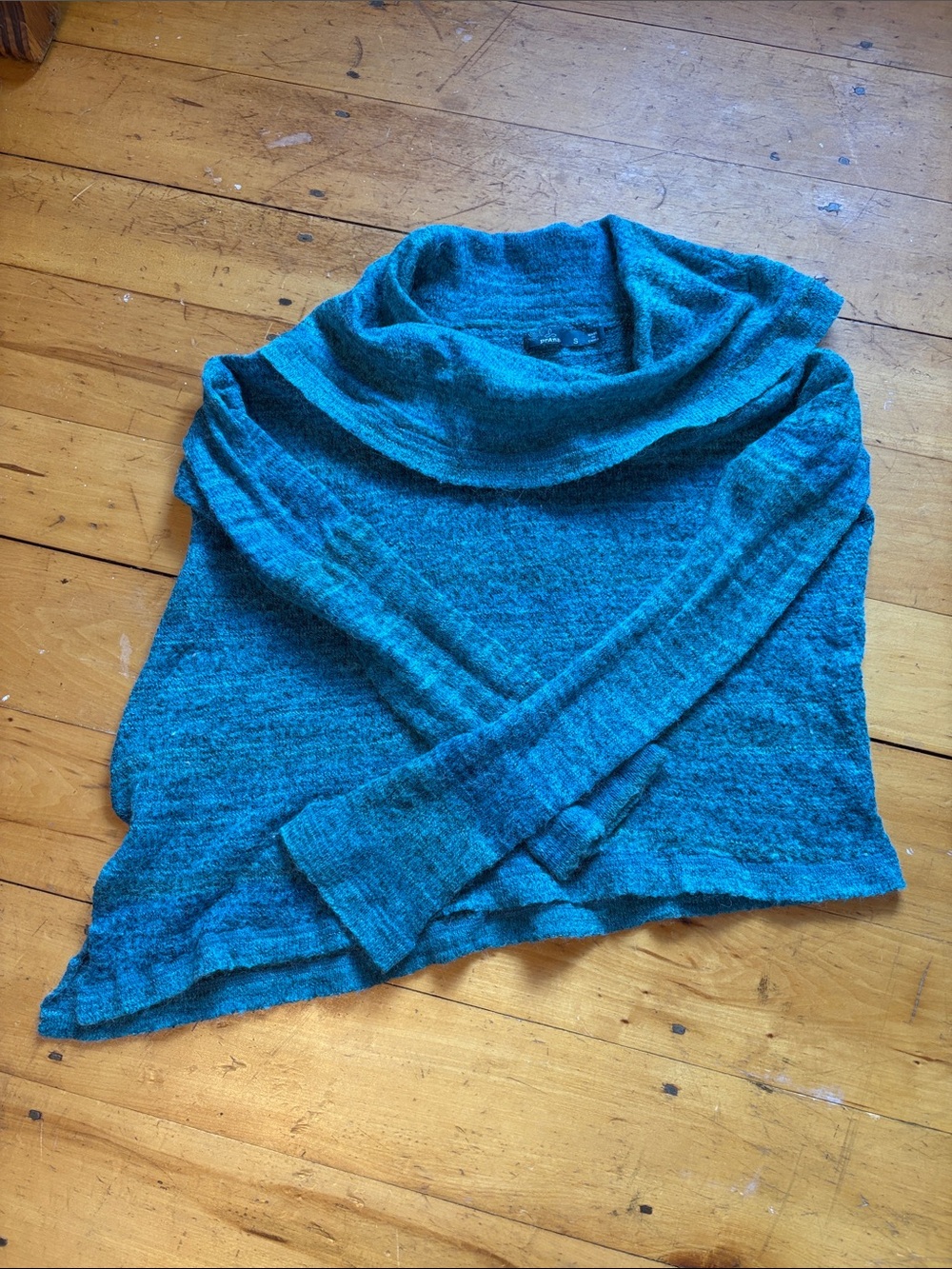 Prana Teal Cowlneck Sweater Pullover